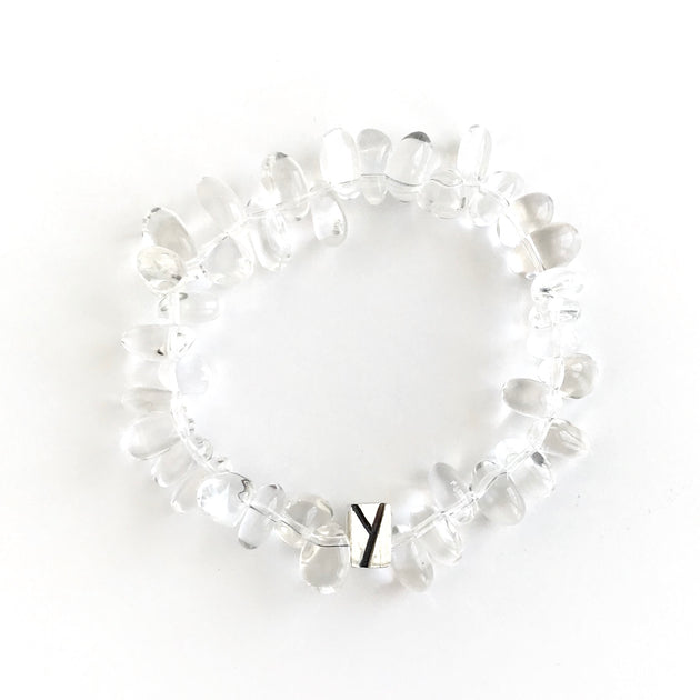 ブレスレット Numbering Clear Quartz Bracelet with Wavy Heart#5939 5BNY881 Bedazzled Quartz Crystal Bracelet – Yen Chee Design