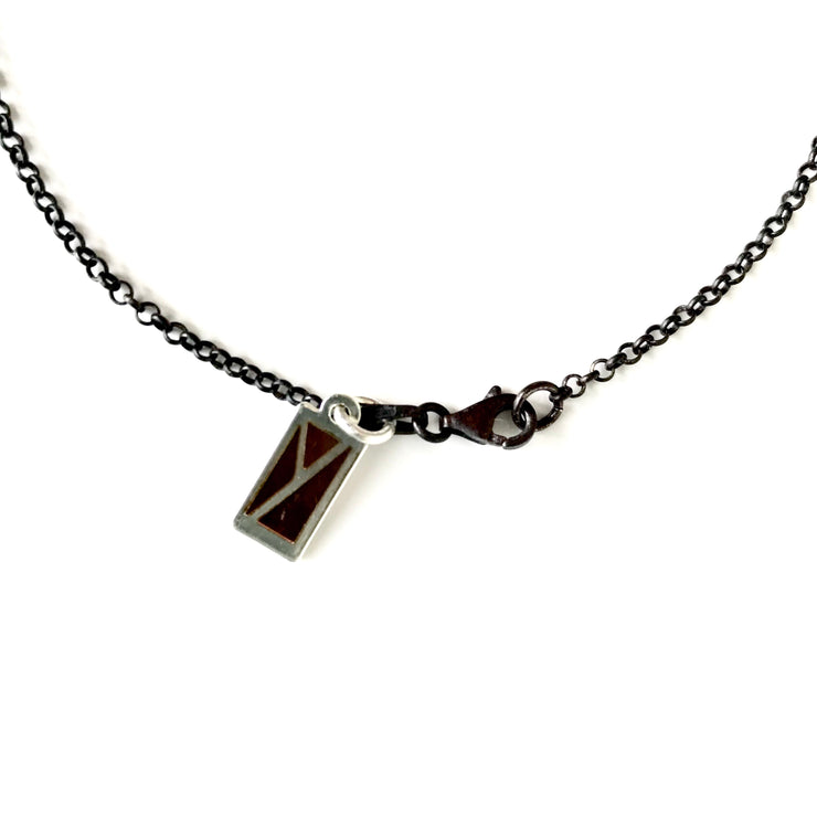 Long Abstract Necklace with Square Tubes