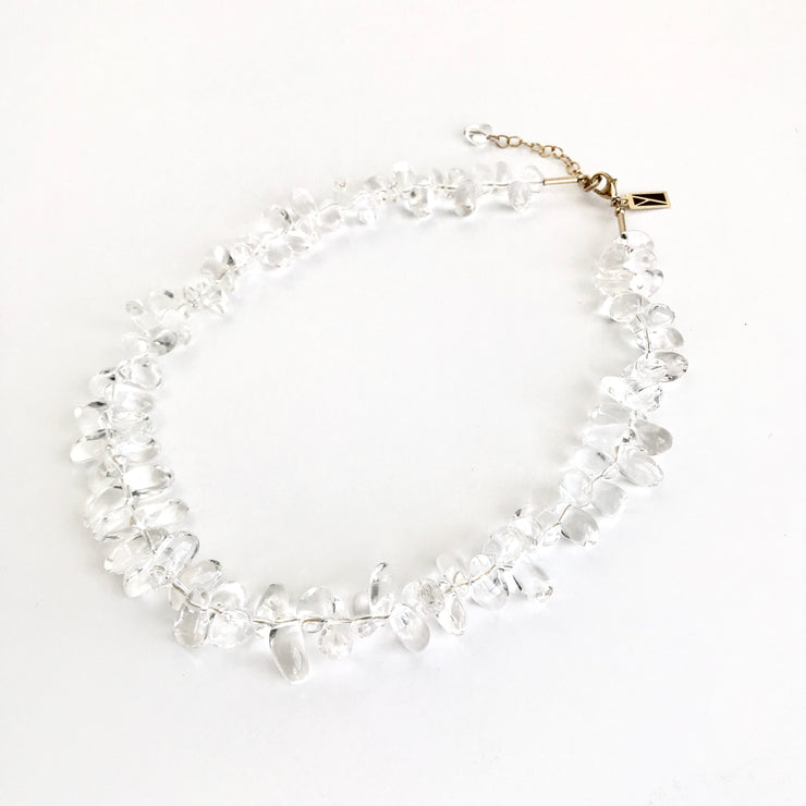 Bedazzled Quartz Teardrop Necklace