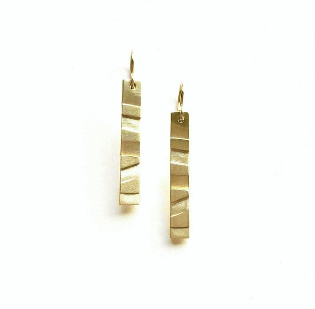 Refractions Earrings-Matte Brass – Yen Chee Design