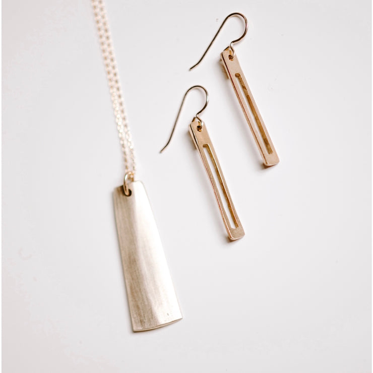 Space Earrings-Matte Brass
