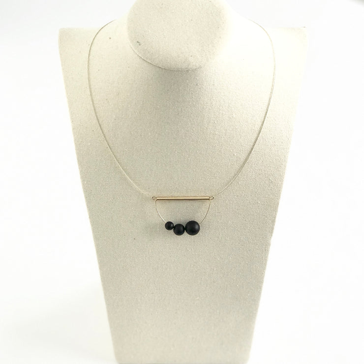 Matte Onyx Abacus Necklace