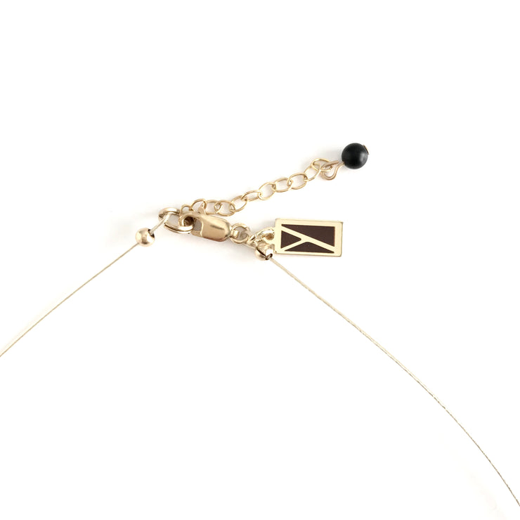 Matte Onyx and Quartz Mini Wire Necklace