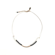 Matte Onyx and Quartz Mini Wire Necklace