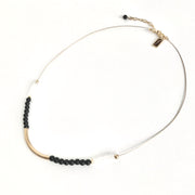 Matte Onyx and Quartz Mini Wire Necklace