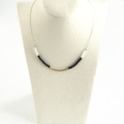 Matte Onyx and Quartz Mini Wire Necklace