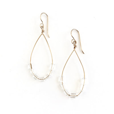 Quartz Crystal Long Teardrop Earrings
