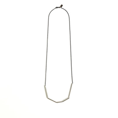 Long Abstract Necklace with Square Tubes