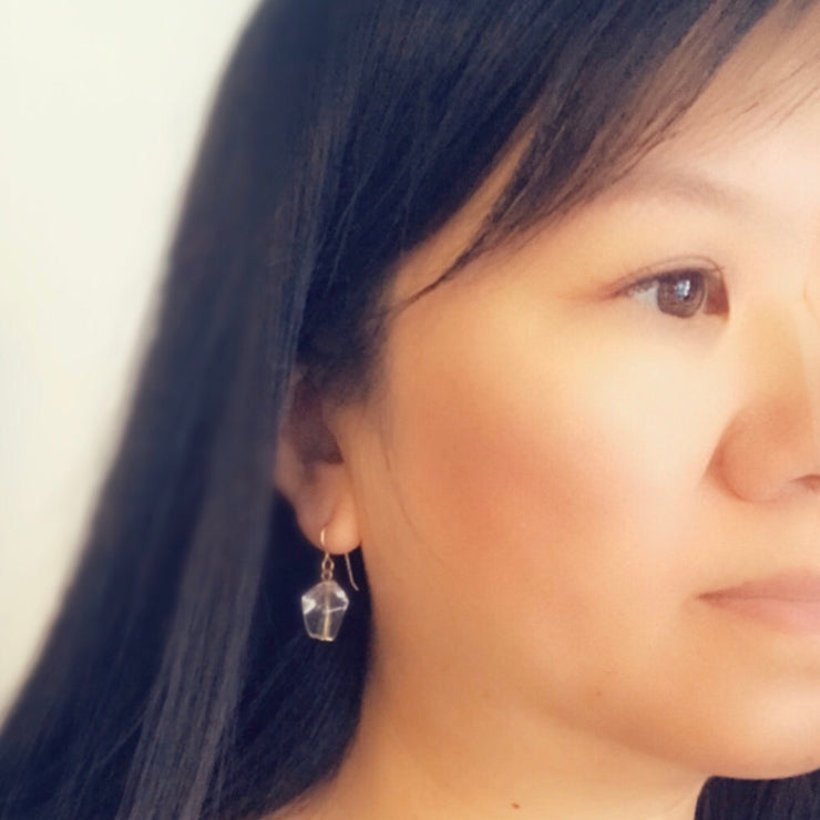 Quartz Single Nugget Earring