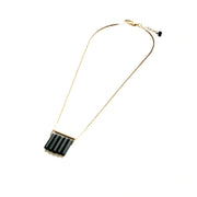 Matte Onyx Bar Mini Fringe Necklace