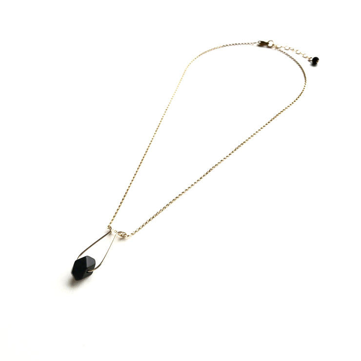 Matte Onyx Single Nugget Necklace