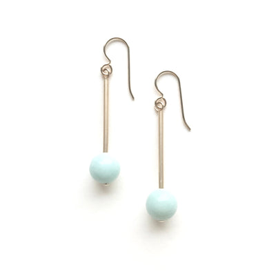 Amazonite Ball and Tube Earring