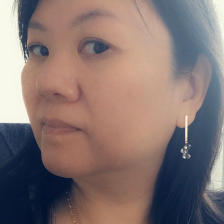 Clear Quartz Crystal Linear Post Earring