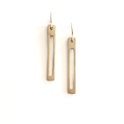 Space Earrings-Matte Brass