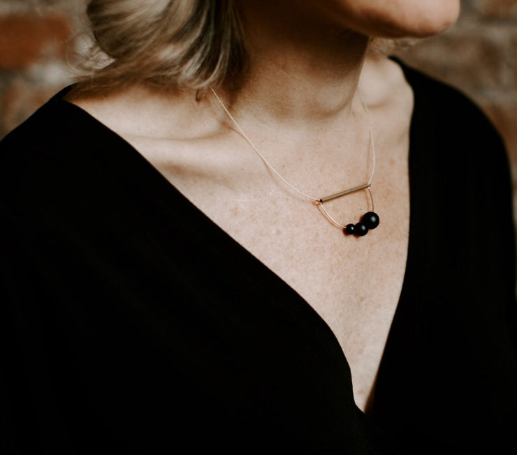 Matte Onyx Abacus Necklace