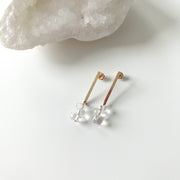 Clear Quartz Crystal Linear Post Earring