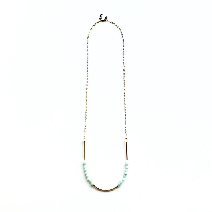 Amazonite Long Necklace with Tubes No