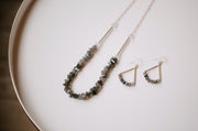 Rough Cut Faceted Labradorite and Quartz Necklace
