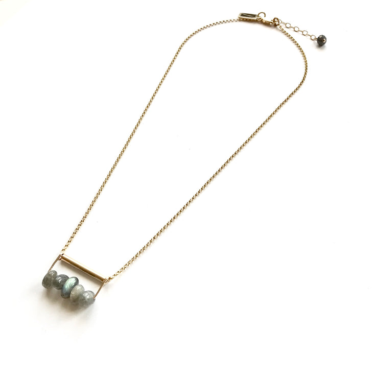 Labradorite and Bar Necklace