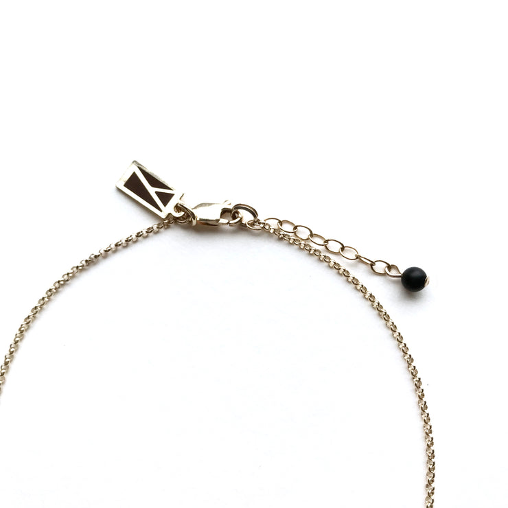 Matte Onyx Bar Mini Fringe Necklace