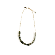 Rough Cut Faceted Labradorite and Quartz Necklace