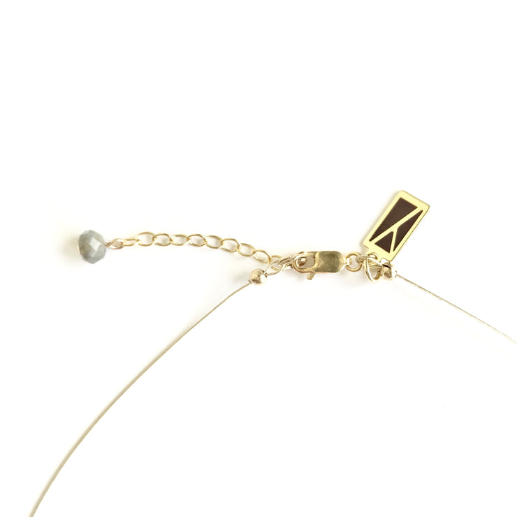Labradorite Squares and Tubes Wire Necklace