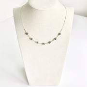 Labradorite Squares and Tubes Wire Necklace