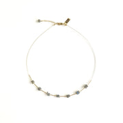 Labradorite Squares and Tubes Wire Necklace