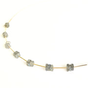 Labradorite Squares and Tubes Wire Necklace