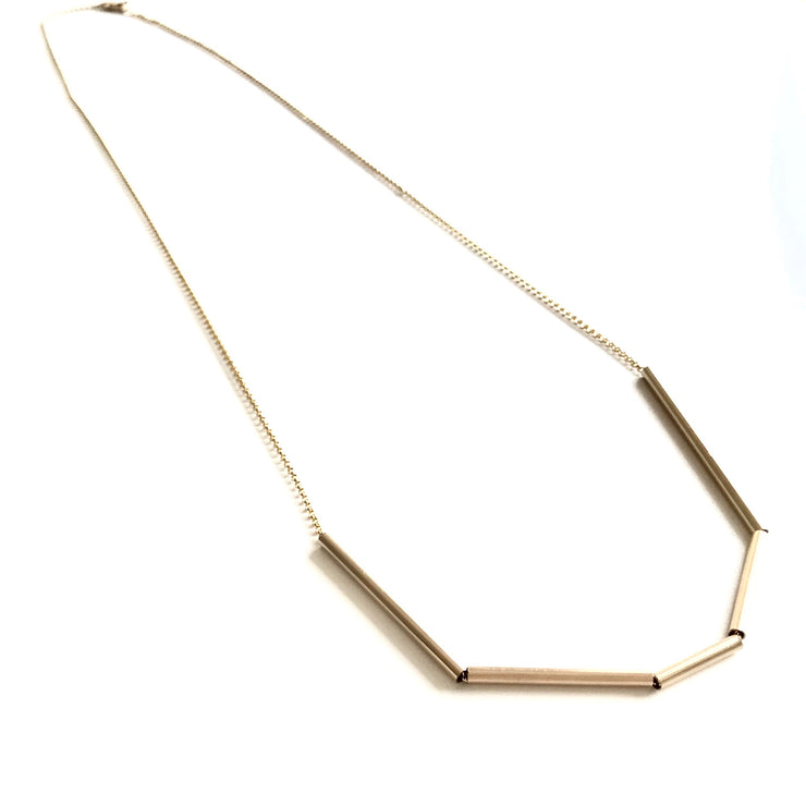 Long Abstract Tube Necklace